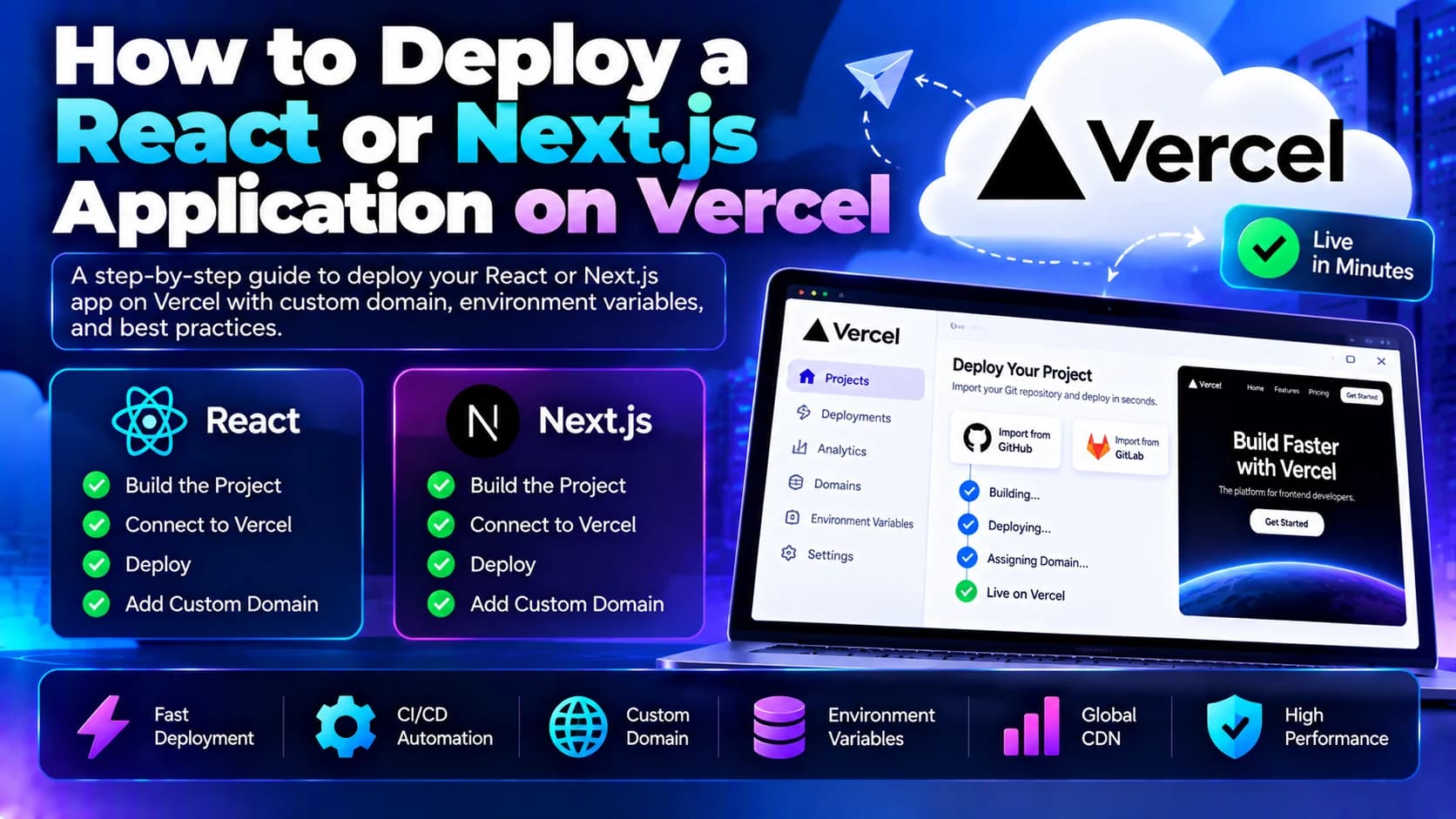How to Deploy a React or Next.js Application on Vercel